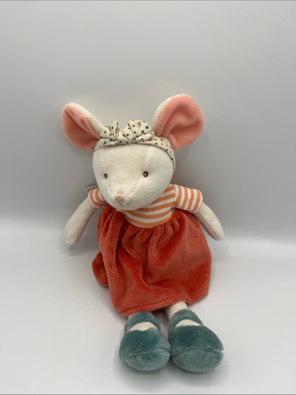 Bukowski INGEFRID Plush Mouse Doll in Orange Stripped Dress